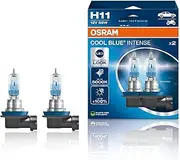 OSRAM COOL BLUE INTENSE H11, +100% more brightness, up to 5,000K, halogen headlight lamp, LED look, duo box (2 lamps), 64211CBN-HCB