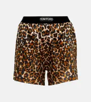 [Tom Ford] Tom Ford Leopard-print shorts UK 16 brown