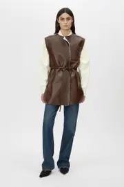Oswald Reversible Shearling Vest in Chicory - CAMILLA AND MARC® C&M