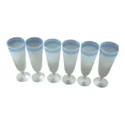Frosted Pilsner Glasses Set of 6, 1950's Vintage Barware Collectible Retro Decor