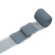 1 Roll Chiffon Ribbon, 1.5 Inch x 5 Yard Silk Ribbon, Dark Grey