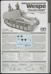 Tamiya 1/35 Scale German Wespe Italian Front Decals from Kit No. 35358