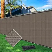 Cisvio 6ftx50ft Fence Privacy Screen Heavy Duty 170 GSM Windscreen & Dustproof Fabric Privacy Screen Covering Mesh Fencing for Outdoor Patio, Balcony, Pool Deck, Brown