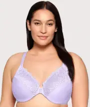 Glamorise Front-Closure T-Back WonderWire Bra - Soft Lilac (Size 26D)