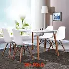 4 x Dining Lounge DSW Kitchen Retro Replica Eiffel Chairs Chair Solid Wood Legs