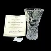 LENOX CRYSTAL Star Pinwheel 4" Vase Czech Republic & Certificate of Authenticity