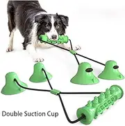 TPR Pet Dog Toy Toothbrush Chew Toy For Dogs Small Large Puppy Toys Sucker Toys Teething Stick Toy Dog Accessories Biting Toy cleaning expends energy grinding teeth (Color : 2Suction Cup Green)