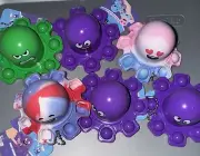 6 Funny Face Fidget Octopus Pop It Toy Xmas Gift Party Valentines Ec