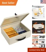 Portable Fireproof Safe with Key Lock for Documents & Valuables, 12.8'' x 8.4''