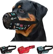 CollarDirect Tribal Dog Muzzle for Small Medium Large Dogs Soft Breathable Nylon Safety Pattern Mouth Cover Anti Biting Barking Aztec Print Pet Muzzles (Pattern 2, L/XL)