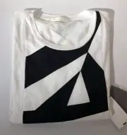 ALEXANDER MCQUEEN GEOMETRIC SHAPE COTTON JERSEY T SHIRT MADE IN ITALY WOMENS XL