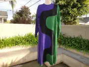 Uniqlo x Marimekko MERINO BLENDED DRESS, Green Purple or Black Off White, Pk Sz