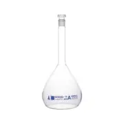 Eisco Labs 5000ml Volumetric Flask with Stopper - Class A Borosilicate Glass