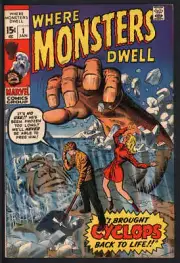 WHERE MONSTERS DWELL #1 8.5 // JACK KIRBY COVER ART MARVEL COMICS 1970