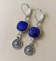 STERLING SILVER LAPIS SUNDANCE CHARM ARTISAN JEWELRY EARRINGS