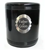 20336 FATHER OF THE GROOM STAINLESS STEEL CAN COOLER STUBBY HOLDER WEDDING
