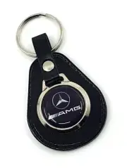 Mercedes AMG Leather keyring, Black