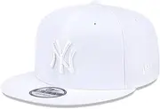 New Era NY New York Yankees 9FIFTY Wow White on White Snapback Cap, Adjustable Hat, White, One Size