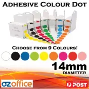 BRAND NEW 1200 x Adhesive Colour Sticker Dot 14mm Round Labels Colour Code Dots