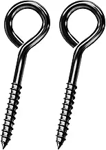 YGAOHF 6 Inch Large Eye Hooks, Heavy Duty Eye Hooks, Stainless Steel Eye Screws for Hanging, Black Eye Bolts for Indoor & Outdoor Heavy-Duty Applications 500 LBS Capacity