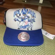 Retro Mitchell & Ness LOS ANGELES LA Dodgers Trucker Hat Snapback Graphic MLB