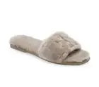 NIB Tory Burch Double T Shearling Fur Slide Gray Heron 6.5 7 7.5 8 8.5 9 AUTHNTC