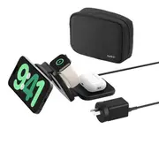 Belkin BoostcCharge Pro 3-in-1 Magnetic Wireless Travel Pad 15W With Qi2 - Black(WIZ024auBK),36W USB-C PSU,1.5m USB-C to USB-C Cable,2 Years Warranty WIZ024auBK