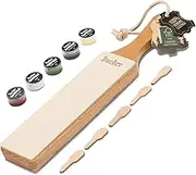 Bacher Premium Leather Strop for Knife Sharpening with Polishing Compound - Double Sided Stropping Leather – Stropping Kit: Knife Strop and Stropping Compound for Wood Carving and Woodworking
