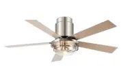 Breezary Lucien 52 in. Indoor Brushed Nickel Hugger Ceiling Fan with Remote