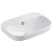 Parisa Semi-Inset Basin, No Tap Hole, Gloss White