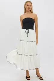 White Tiered Maxi Skirt - Size 16XL, Women's Maxi Skirt