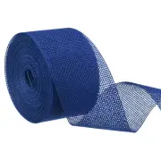 Burlap Ribbon,2 Inch Wide 10 Yards Burlap Wired Ribbon, Blue
