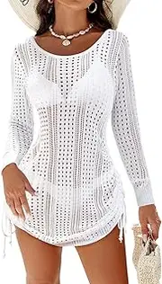 [Generic] Womens Swimsuit Cover Up Bathing Suit Backless Crochet Swim Cover Ups Swimwear Bikini Beach Dress