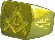 MASONIC MASON GOLD GP RING SIZE 7 8 9 10 11 12 13 14 15