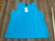 ERIKA Tank Top, Women's Size 2X, Light Blue, Sleeveless, NWT