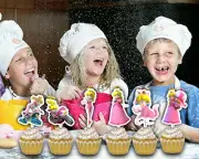 Mario Peach Party Supplies happy birthday centerpiece decoration gift cupcake