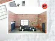 DIY Brick auto garage Scale 1:24 Car model display Diorama model kit Size 1/24