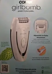 Conair Girlbomb Rechargeable Epilator with Ice Roller Attachment