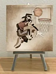 MIKE KUPKA DISNEY FINE ART GOOFY "SLAM DUNK" GICLEE ON CANVAS LE 500 W/EASEL COA