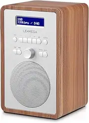 LEMEGA CR2+ DAB/DAB+ Digital Radio, FM Digital Radio, DAB Radio Mains Operated, Double Alarm Clock, Kitchen Sleep Snooze Timer, 20 preset transmitters, Headphone Output, Wood Effect (Walnut)