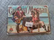 Retro Tin Sign Captain Morgan’s Rum • Pinup Girl • Big Boobs • Tiki Bar • Pirate