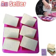 6 Cavity Silicone Rectangle Soap Mould Homemade DIY Cake Making Mold Craft AU