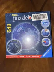 NEW Ravensburger Puzzleball 540 Star Line Glows in The Dark Celestial Globe 3d!