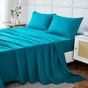 ILAVANDE Teal King Size Sheets Set, 4 Piece Hotel Luxury Super Soft 1800 Series Microfiber Bed Sheets King Set-Wrinkle & Fade Resistant-14 Deep Pockets Sheets for King Size Bed(King,Teal)