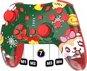 Switch Controller, Wireless Switch Pro Controller for Switch/Switch Lite/Switch OLED, Wireless Gamepad for PC/iOS/Android with RGB/Programmable/Motion Control/Vibration/Turbo/Wakeup (Red)