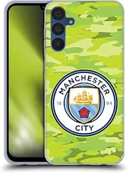 Head Case Designs Officially Licensed Manchester City Man City FC Goalee Badge Camou Gel Case [Military Grade Protection] Compatible with Samsung Galaxy A15
