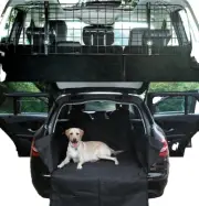 FOR JEEP WRANGLER - Heavy Duty Boot Liner & Dog Pet Mesh Guard Barrier