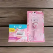 New Gillette Venus Comfort Glide Razor & 8 Cartridge Refills White Tea Scent