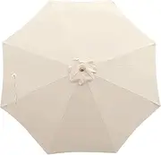 2.7M/3M/6 Rib/8 Rib Awning, Single Vent, Parasol Replacement Parasol Canopy, Garden Parasol UV30+ Umbrella Replacement Cloth for Backyard Pool Umbrella Cantilever Parasol (Color : Off White, Size :