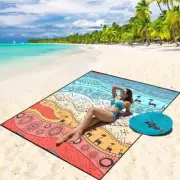 Beach Blanket Waterproof Sandproof Beach Mat 79" X 83" /10'x9'for 2-8 Adults